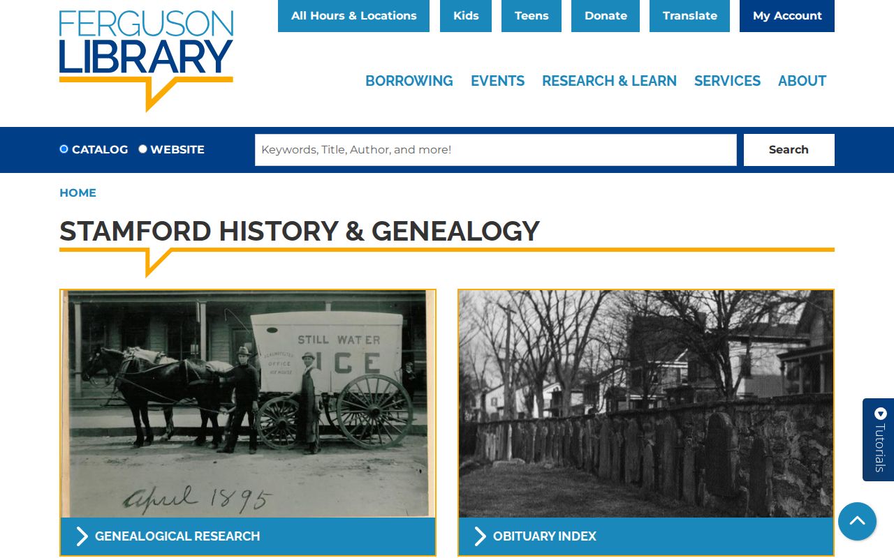 Stamford city directory research resources at Ferguson Library