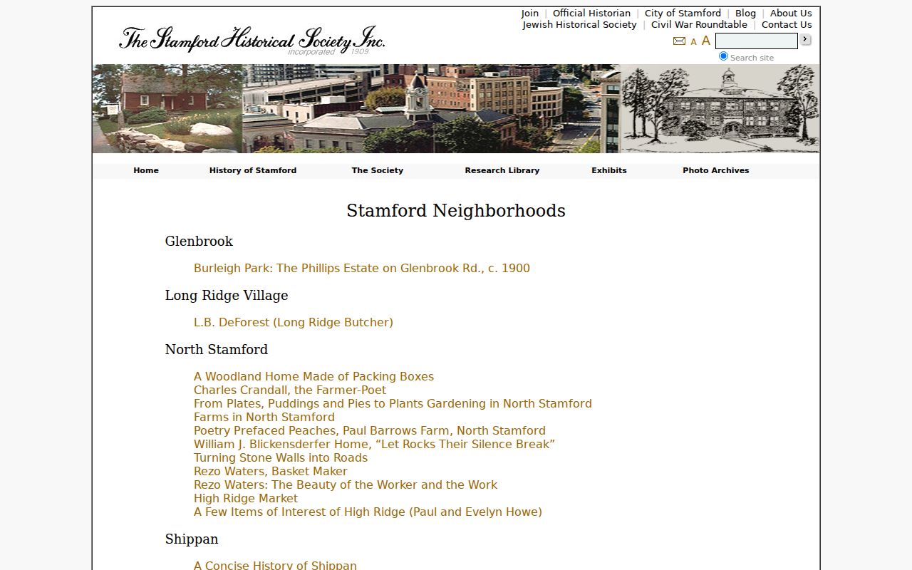 Stamford neighbors neighbor lookup neighborhood history