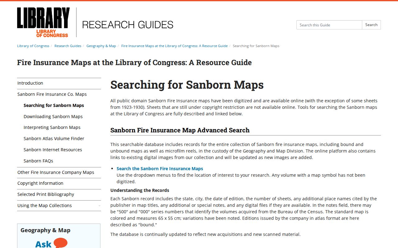 Stamford previous residents Sanborn map research guide
