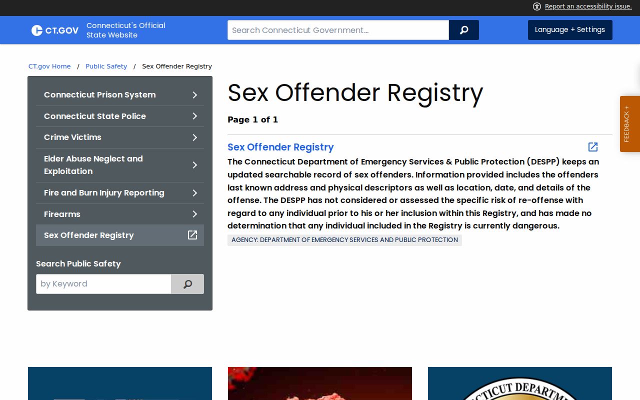 Stamford resident lookup Connecticut sex offender registry