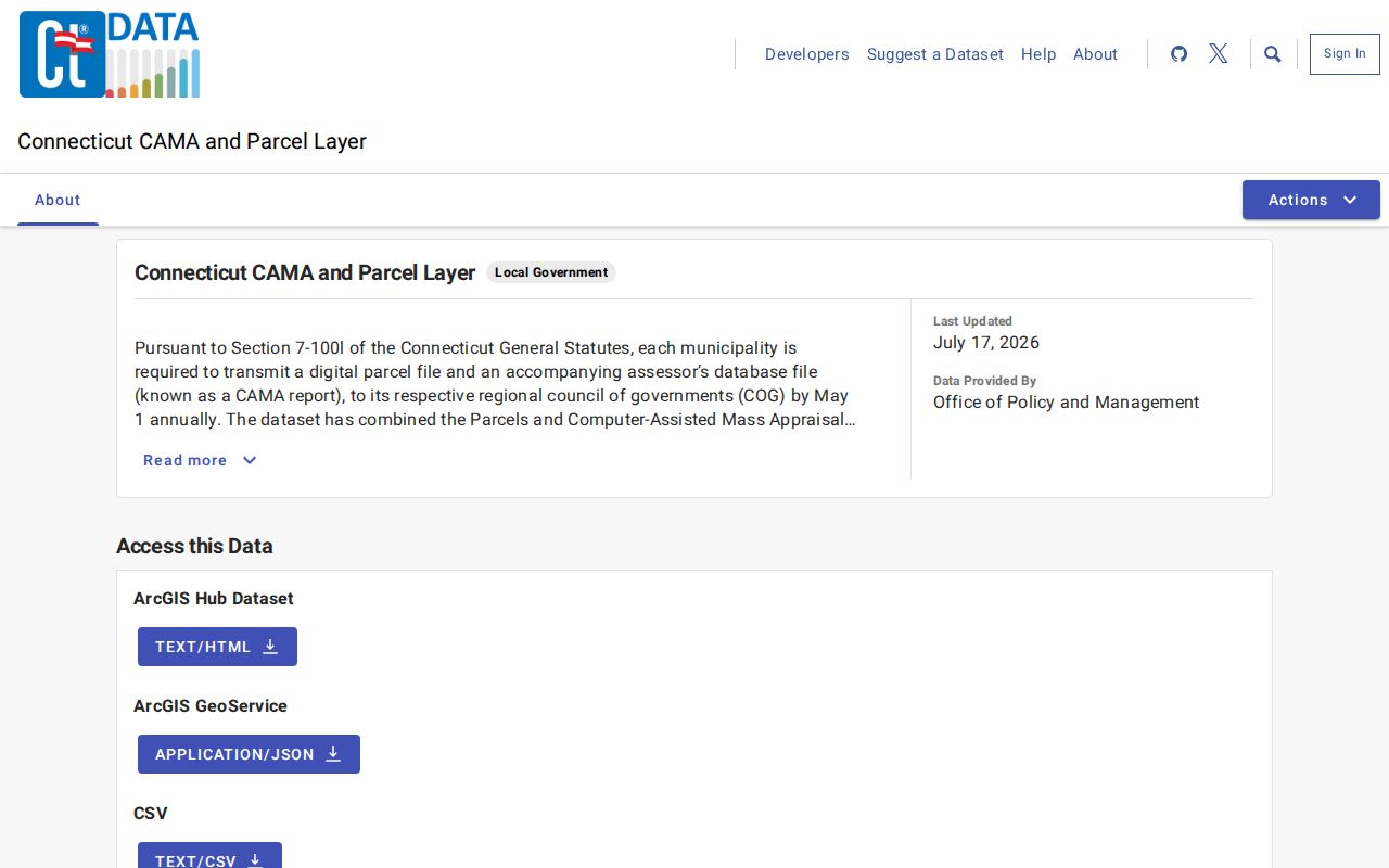 Stamford ZIP code directory Connecticut CAMA parcel layer